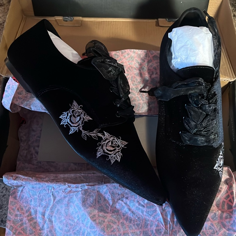 Strangecvlt Nightfall Black Flats Size 10 Never Worn. Still brand new.